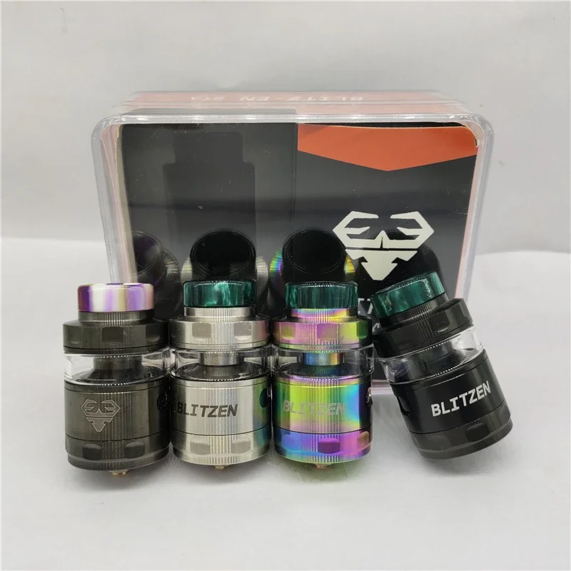 Blitzen RTA Replaceable Tank Atomizer 24mm Diameter 2ml 5ml Ultimate Side Airflow Flavor Tank Rebuidable Postless Vape Pen Ecig