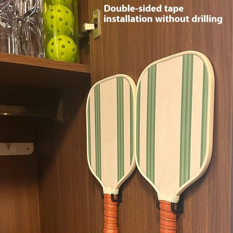 

【No】Universal Sports Racket Holder 2 PCS, Sturdy Stainless Steel Wall Hook For Multi-Sport Racket Storage