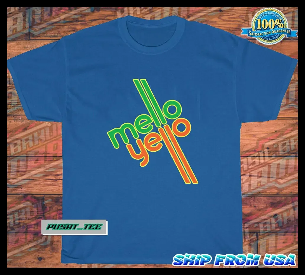 NEW Enjoy Mello Yello American Funny Logo Men's T-Shirt SIZE S-5XL Blue Navy Red