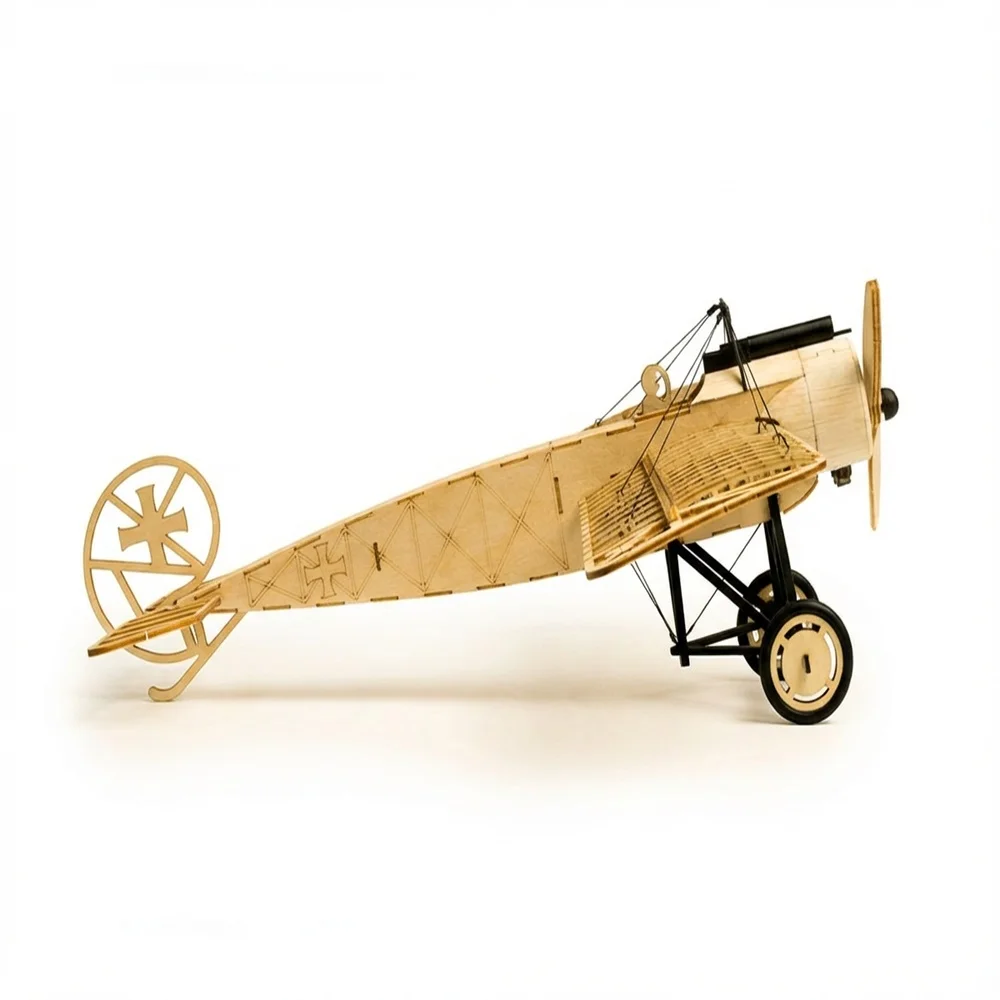 X8 Fokker-E 410mm Balsa Wood Model Kit | Vintage Aviation Static Display Craft DIY Hobby - view 5