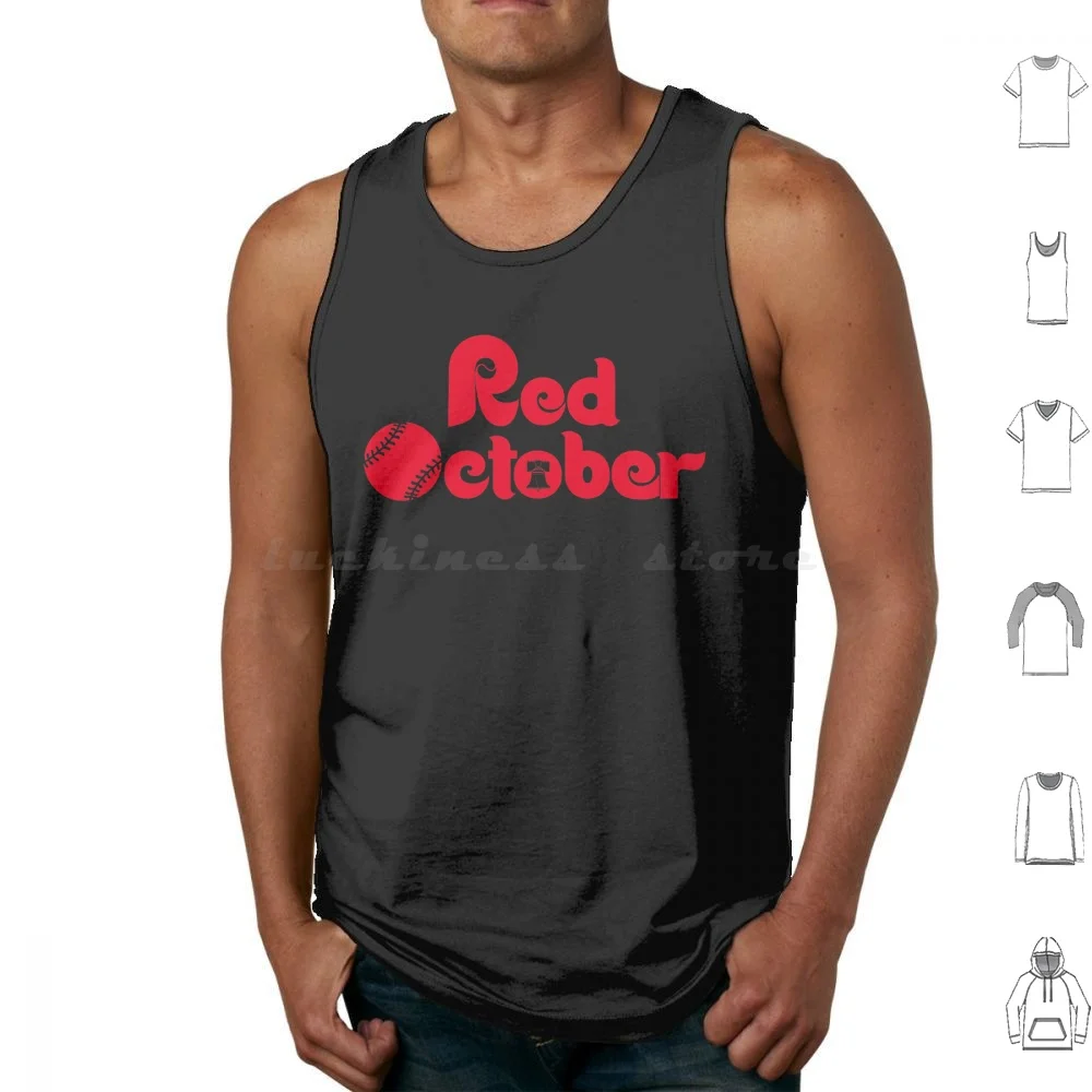

Red October Philly Philadelphia Baseball Vintage Tank Tops Vest Sleeveless Christmas Xmas Funny Christmas Funny Xmas