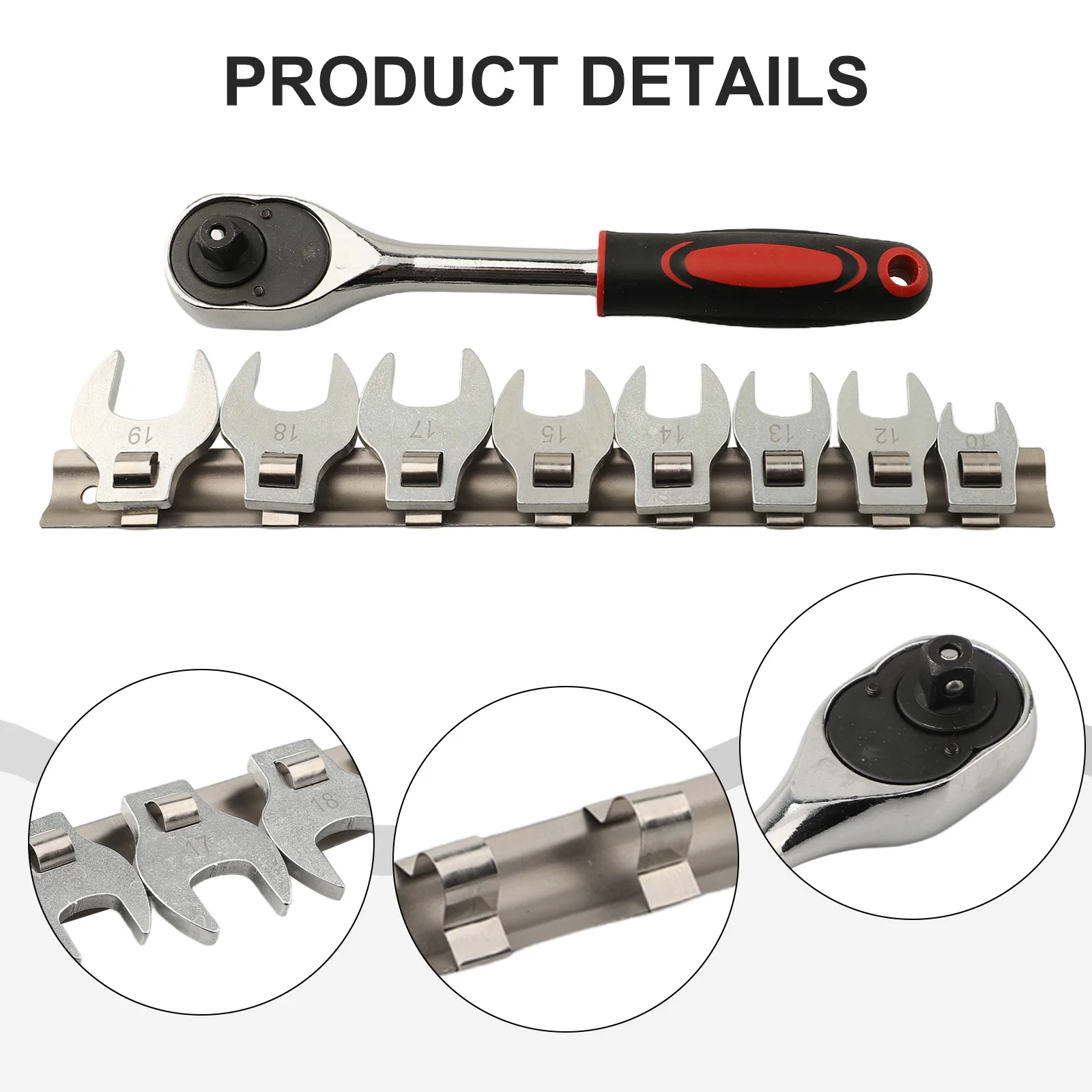 

Production Processing Metric Crow Foot Wrench Metric Ratchet Wrench Long-term Use Wrench Movable Open Ratchet Wrench