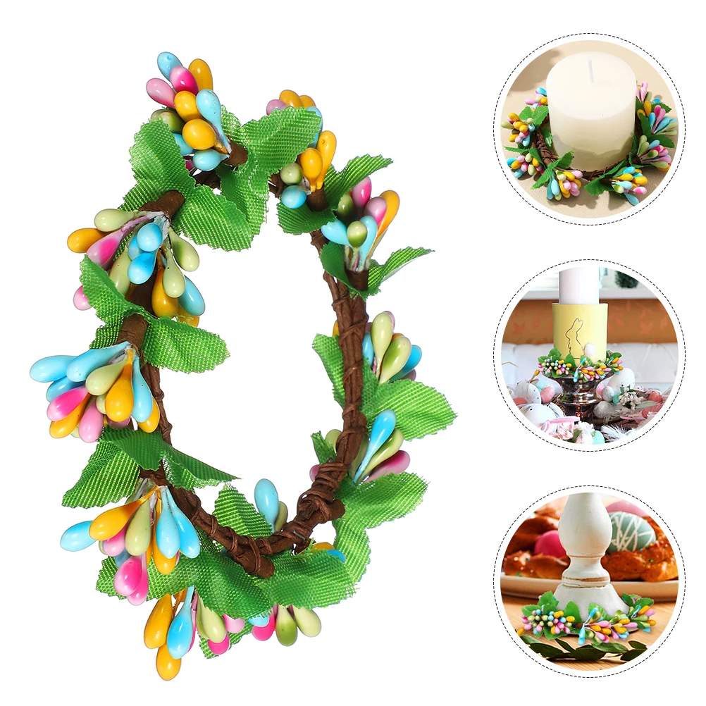 

1pcs Easter Wreath Spring Holiday Decor Realistic Berries Mini Wreaths for Kitchen Cabinet Table Outdoor Craft Decoration