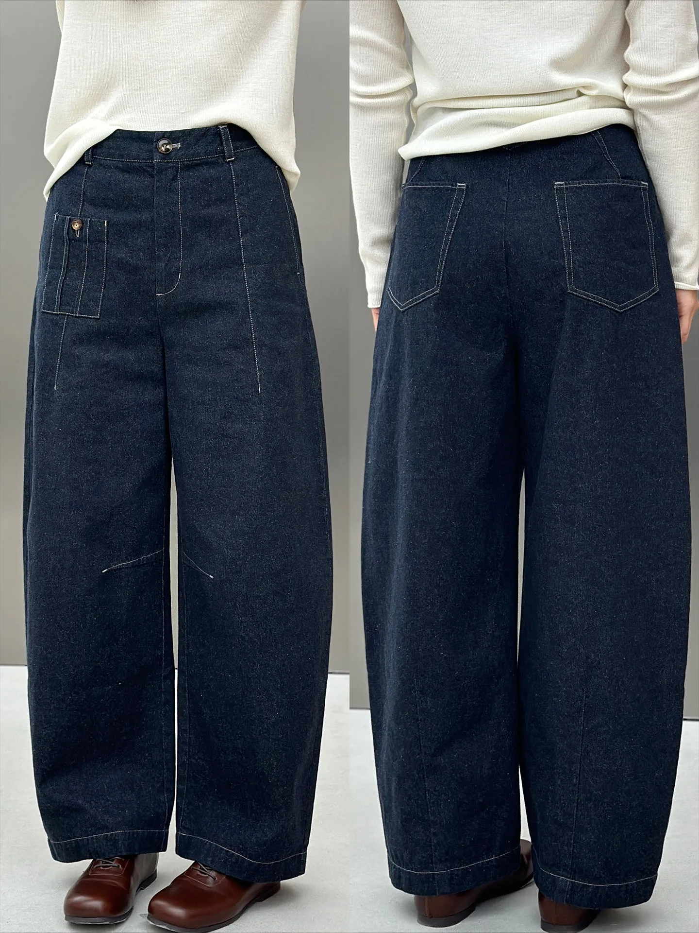 

Женские джинсы с широкими штанинами и высокой талией из хлопкового денима, с 3D-дизайном «Снежинка» и эффектом «Arc Blade», повседневные, свободного кроя