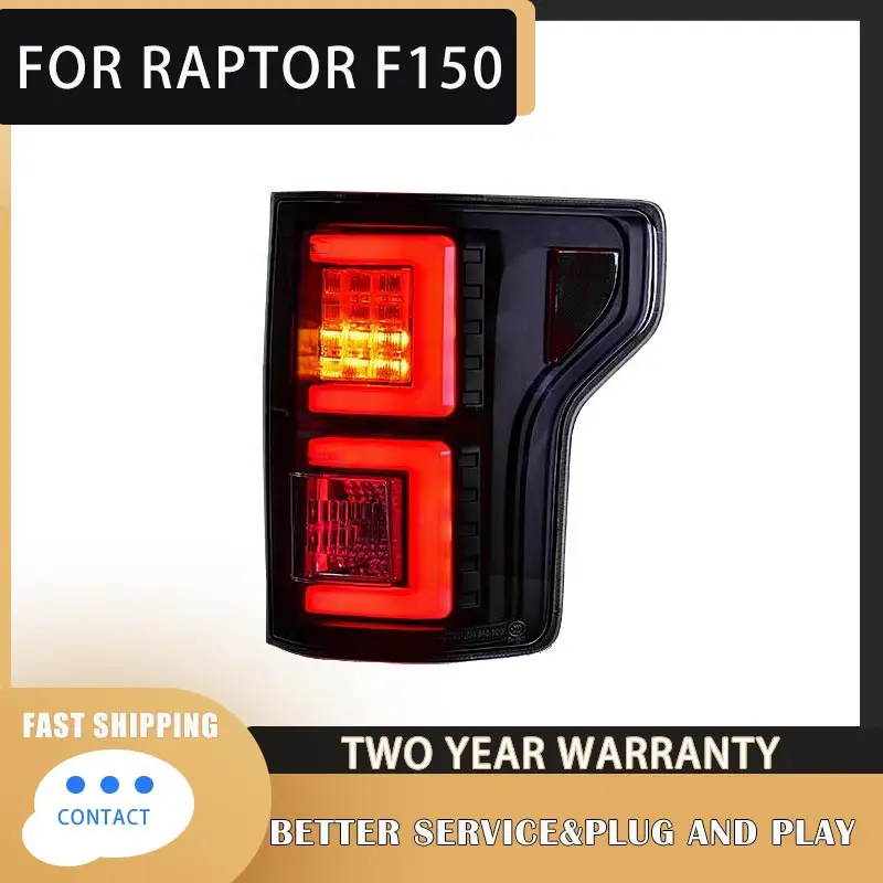 1 Pair LED Tail Lights Assembly for Ford Raptor F150 2015-2020 Taillight Plug and Play LED RunningTurning Brake Rear Tail Lamps