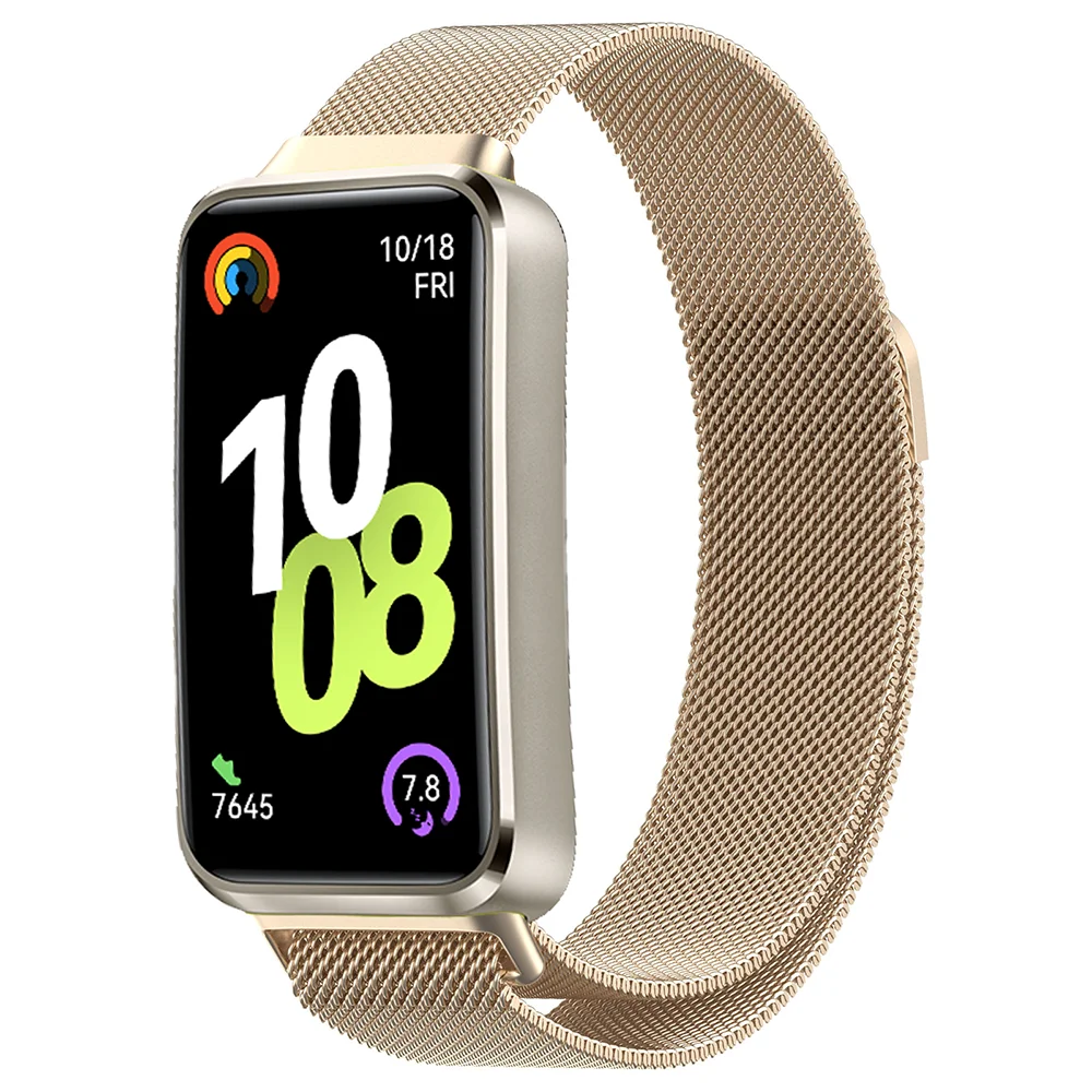 Milanese Metal Strap for Huawei Band 8 9 10 Bracelet Loop Band for Huawei Band 10 Magnetic Breathable Wristband Belt Accessories