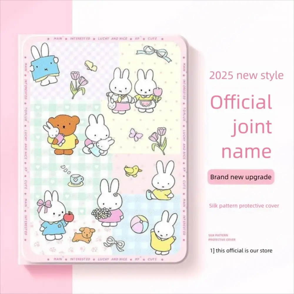 

Miffy Rabbit Ipad Silk Pattern Multiple Protective Case Are Suitable for The Entire Series of Anti Drop Protective Cases of Ipad