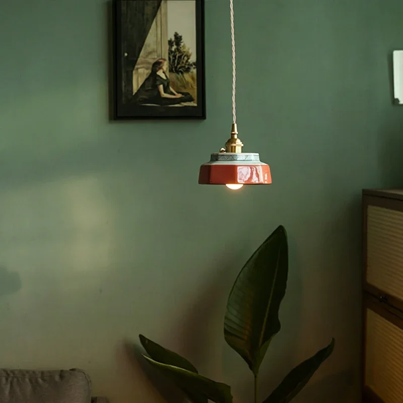New Chinese-style Retro Ceramic Pendant Lights, Japanese-style Guesthouse Display windows, Restaurant Tea Room Bar Counter Islan