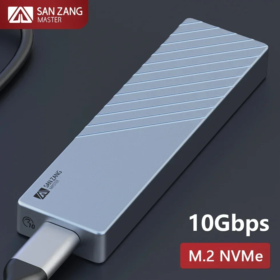 

SANZANG USB 3.2 M2 SSD Case NVMe Solid State Drive Storage Box Type C M.2 Enclosure 10Gbps HD External Case House For PC Laptop