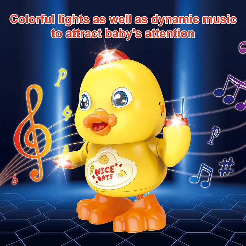 Juguetes eléctricos para mascotas para niños, diversión, caminar, se agita las manos, bailar Patito con luces, música, pato lindo, rompecabezas, juguetes, regalos, nuevo