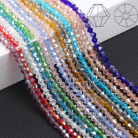 10 Strands Bicone Crystal Glass Beads, 4mm Faceted Crystal Beads Charms for DIY Bracelet Rings Jewelry Making Kit