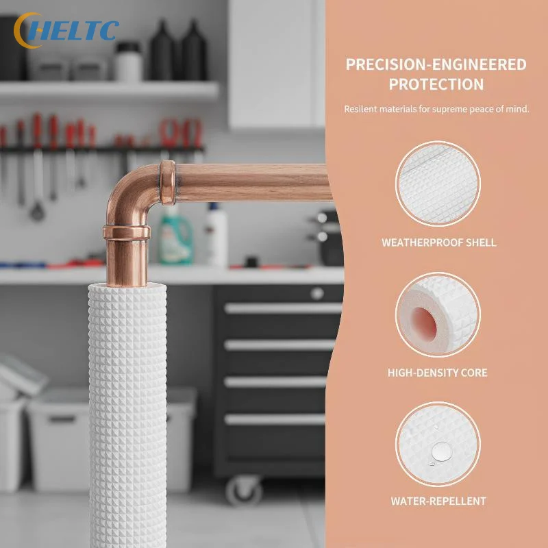 1Meter Pipe Insulation Foam Tube Air Conditioner Pipe Fittings Heat Preservation Foam Tubing For Mini Split Copper Line Set