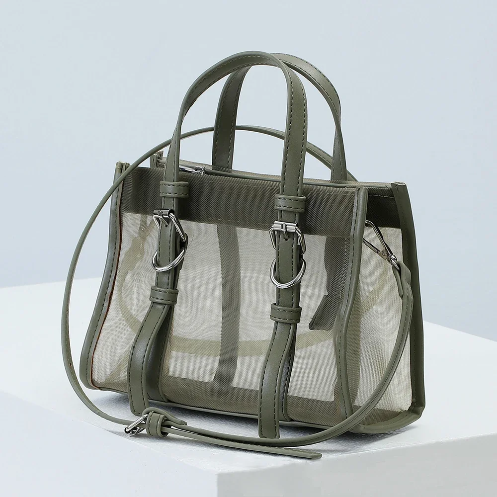 Hollow Mesh Tote Bags For Women Handbags Fashion NEW Women Bag Fishing Net Shoulder Crossbody Bag Small Shopper Purses Clutch