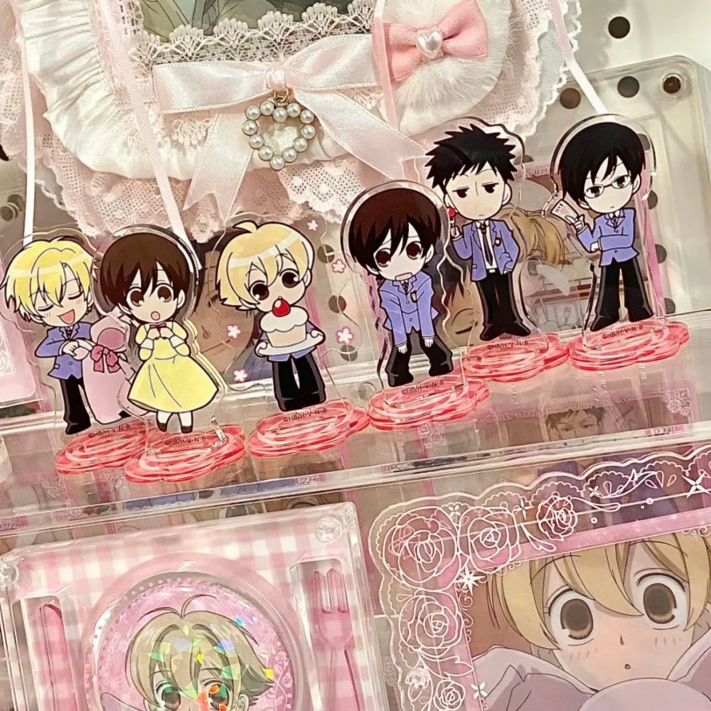 Anime Ouran High School Host Club Cosplay Tamaki Suoh Haruhi Fujioka Kyoya Ootori Standing Plate Acrylic Stand Desk Accessory