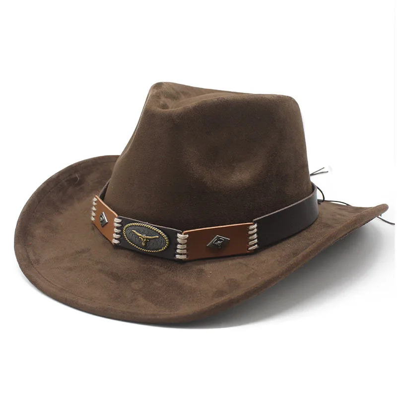 

Ethnic Style British Top Hat Suede Men And Women Couples' Cap Western Denim Top Hat Performance Fedora Hat