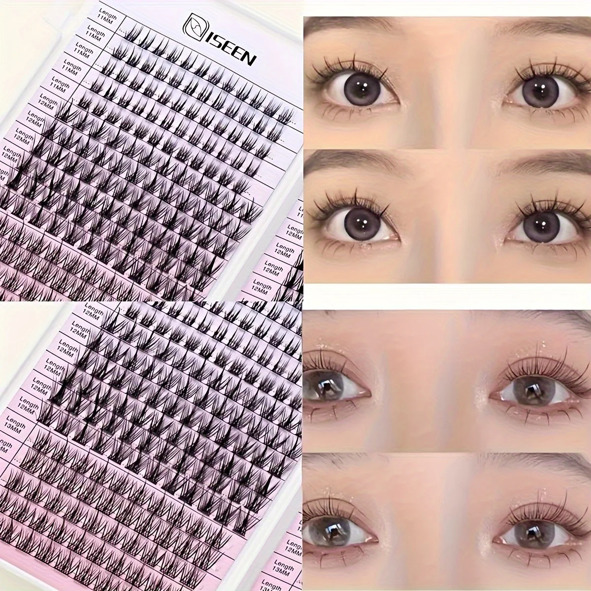 Manga False Eyelashes DIY Cluster Lashes Natural Look Large Capacity Artificial Eyelashes Reusable Eyelashes Long Thin Lashes