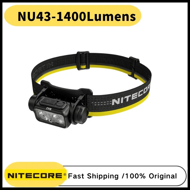 NITECORE-linterna de Troch NU43, faro recargable de 1400 lúmenes, luz blanca y roja, iluminación para exteriores