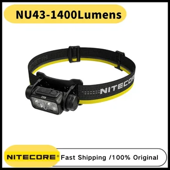 NITECORE NU43 Troch 랜턴 1400루멘 충전식 헤드램프 흰색 + 빨간색 조명 야외 조명