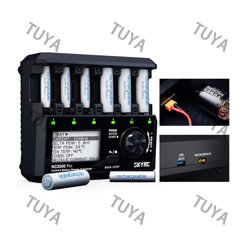 NC2500 Pro NiMH NiCd Battery QC3.0 Charger for AA AAA Rechargeable Batteries Universal LCD Smart Battery 3in1 Fast Charger