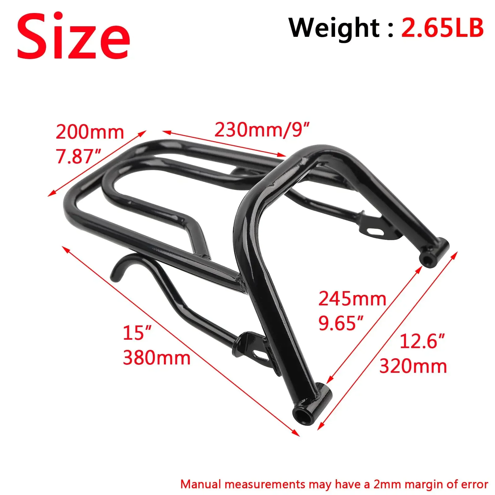 Motorcycle Rear Luggage Rack in Heavy Iron Material Compatible with Yamaha Zuma 125cc 2010-2013 3TH-4TH Generation, Black Color