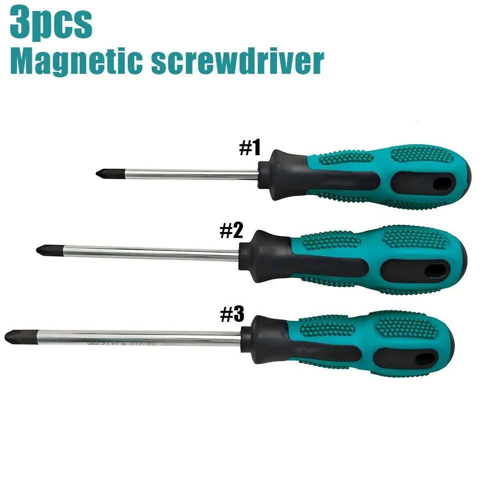 3‑Piece Magnetic Phillips Screwdriver Set, Suitable for Home Maintenance and Vehicle Use, Essential for Household