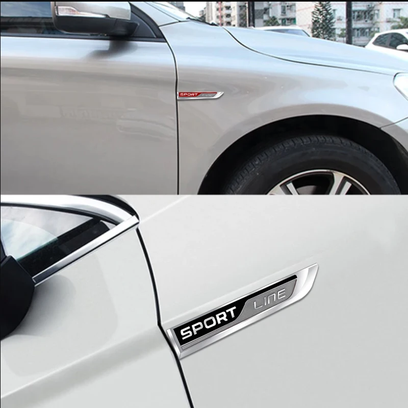 Metal Sport Line Badge 3D Stickers Car Body Side Emblem Decal Car Styling For Skoda Octavia Fabia Rapid Kodiaq Karoq Superb A7