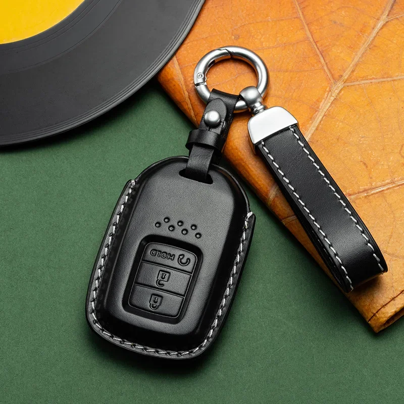 Key fob cover case car leather keyring protector for Honda Civic 11th CRV CR-V fit HR-V HRV city Odyssey XR-v accord pilot shell