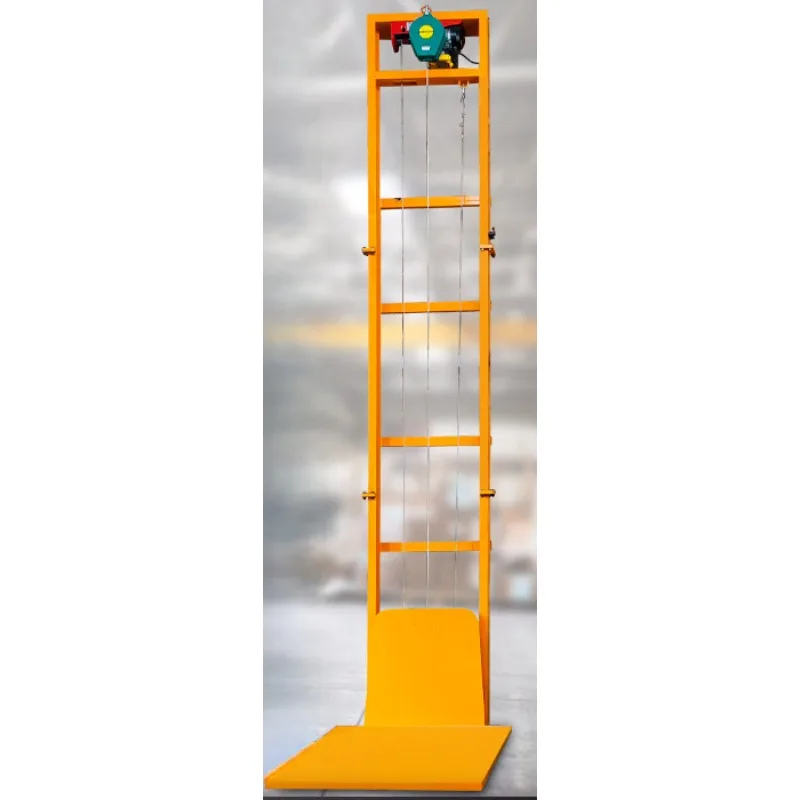 Small simple freight elevator household electric lift hoist warehouse loading and unloading elevator