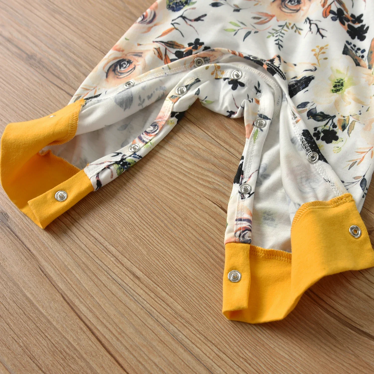 Trend New Born infant Baby Girl Romper Jumpsuit Clothes Cute Floral Long Sleeve One Piece Clothing with Headband for 0-18 Months