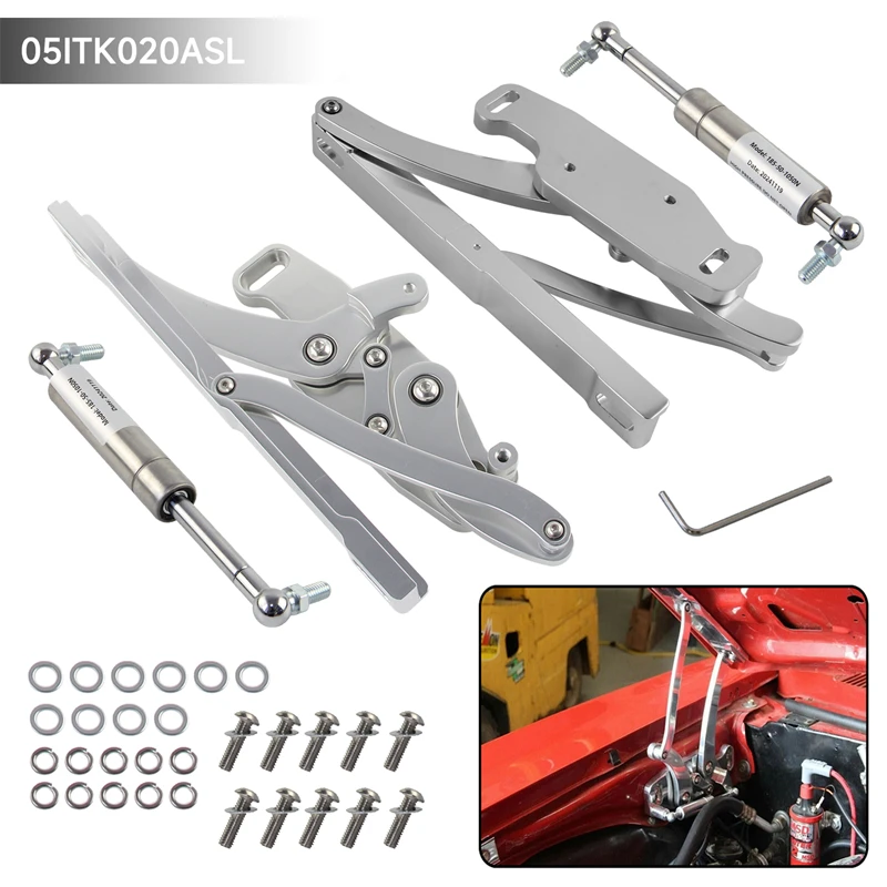 Aluminum Billet Hood Hinge Kit Pair Left and Right Side For Chevrolet Camaro & Firebird CNC 1967-1969