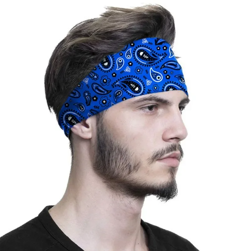 Sports Headband Men Women Printed Wide Sports Sweatband Stretch Elastic Fitness Gym Running Tennis Headwrap Yoga Hair Bands 1pc