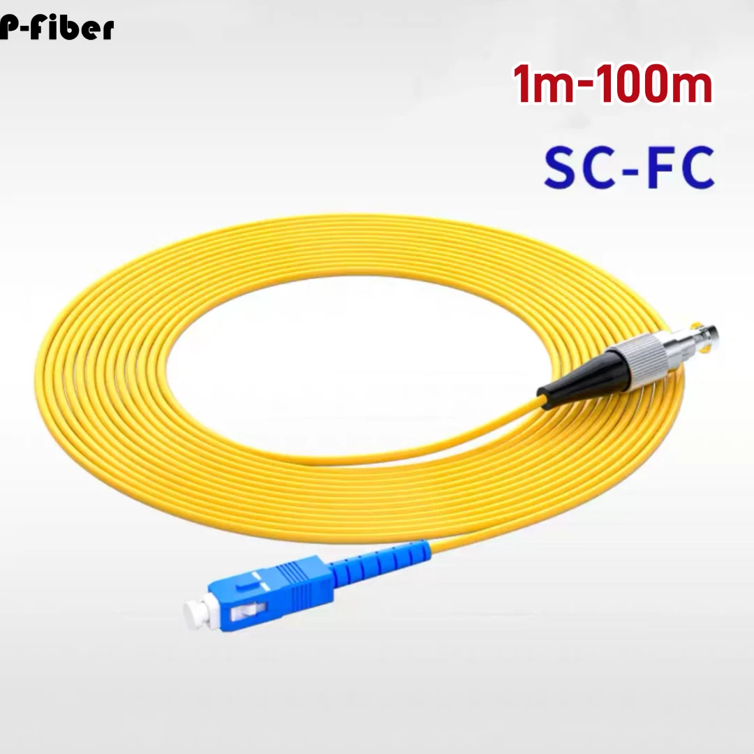 シングルモードファイバージャンパー,1〜SC-FC m光ファイバーパッチコード,シンプレックス,3m, 5m, 10m, 15m, 20m, 30m, 50m, 100個100mケーブル、ftth p-fiber、sm