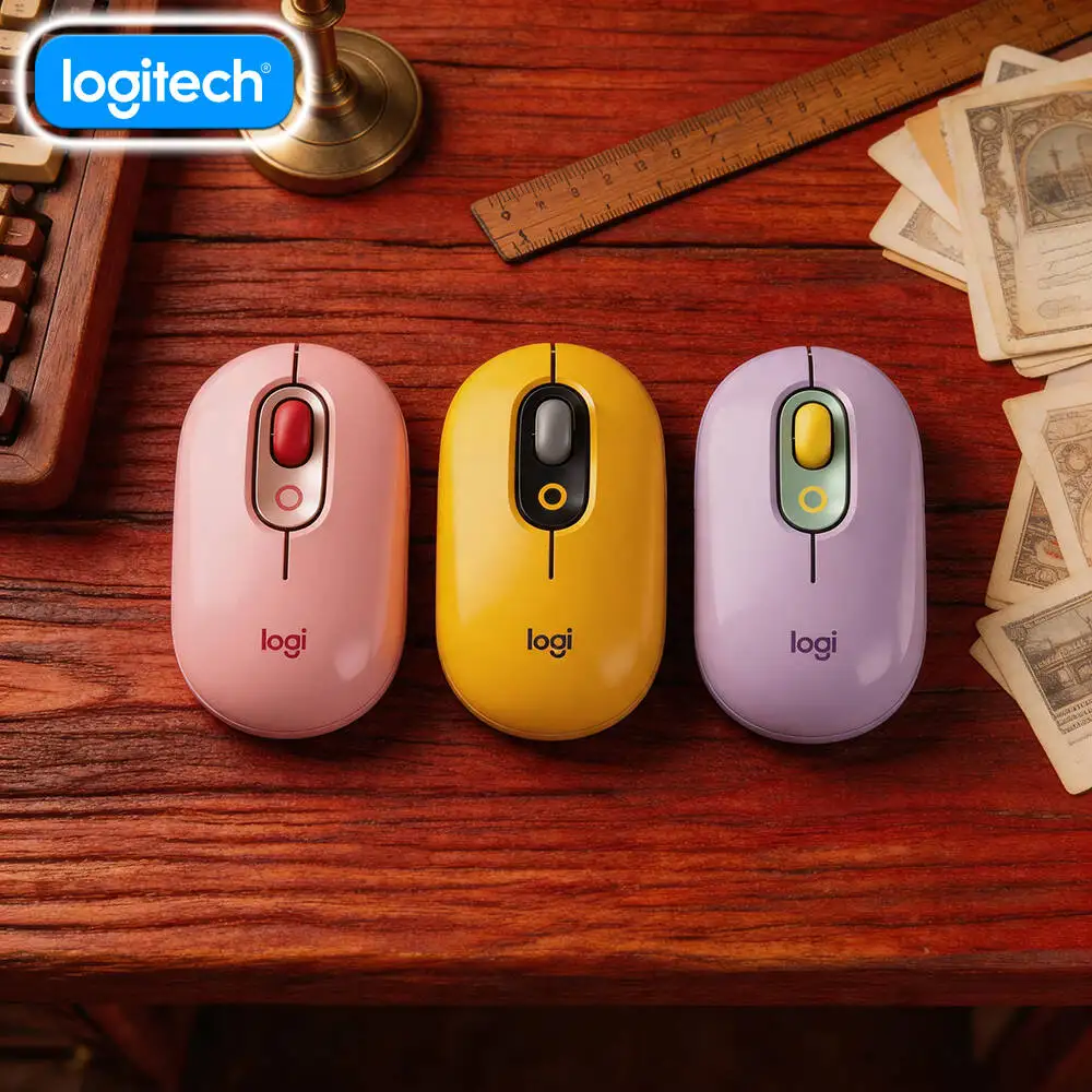 Logitech   POP Pebble Mouse 77g Lightweight Auto Sleep Long Battery Quiet Click for Local Bakery Shop Work Break Use