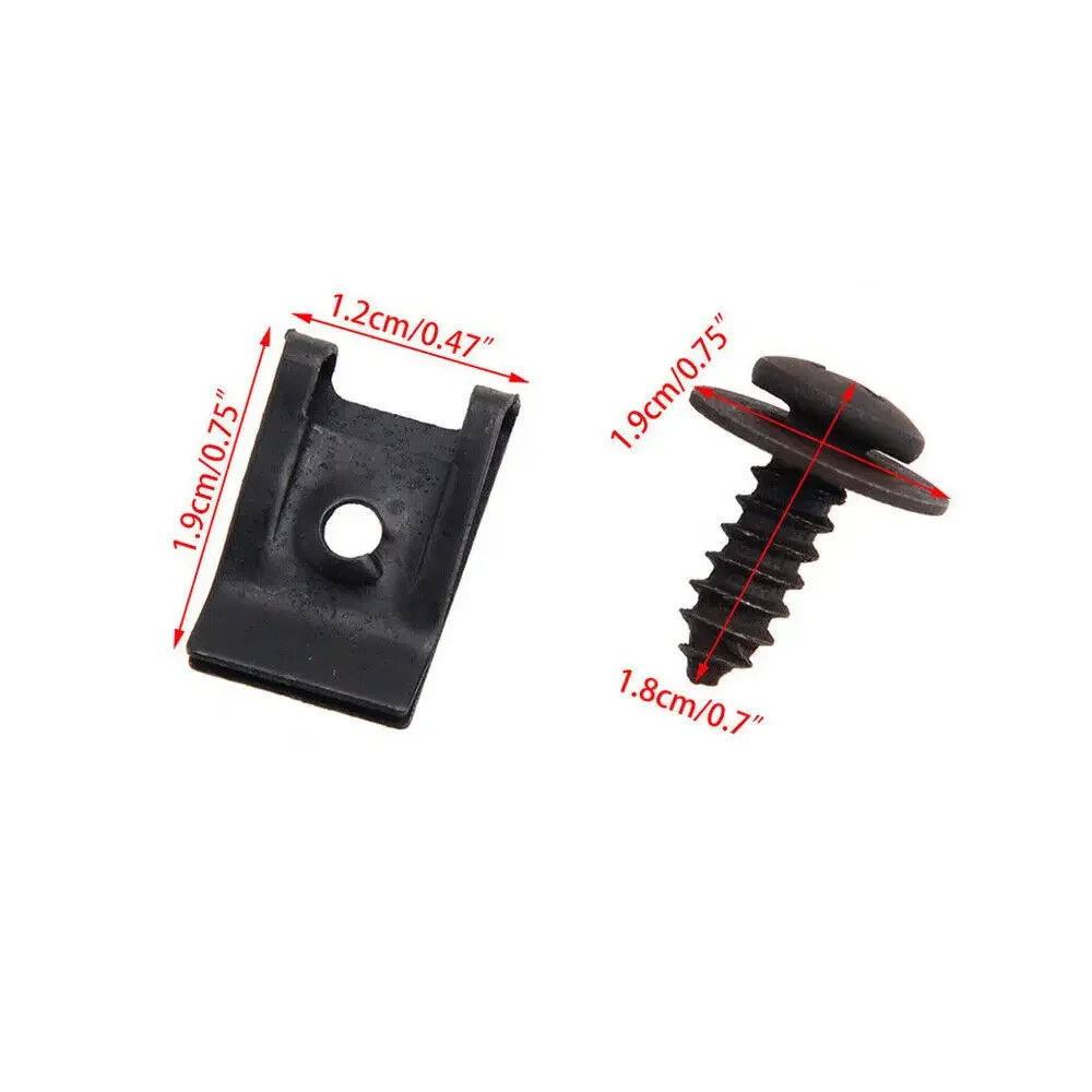 

/10 /Sets /Spring Metal U Type Clip With Screw Car Bumper Trim Panel Fasteners For Side Skirts And Exterior Mouldings Accessorie