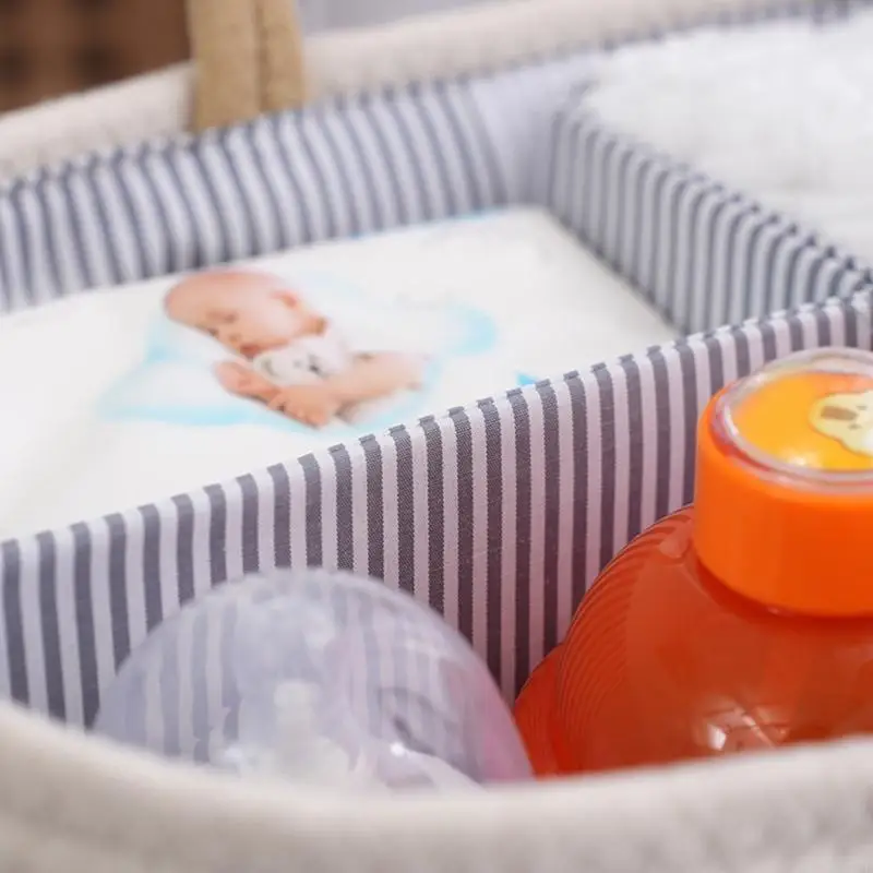 Large Capacity Baby Diaper Storage Basket Portable Nappy Organiser Case Container for Nursery and Car Item Store 24BE