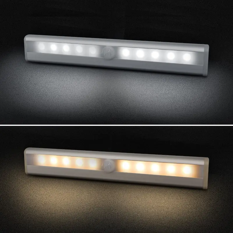 Wireless PIR Motion Sensor LED Night Light 9cm/19cm AAA Battrty Kitchen Cabinet Wardrobe Corridor Stair Night Lamp