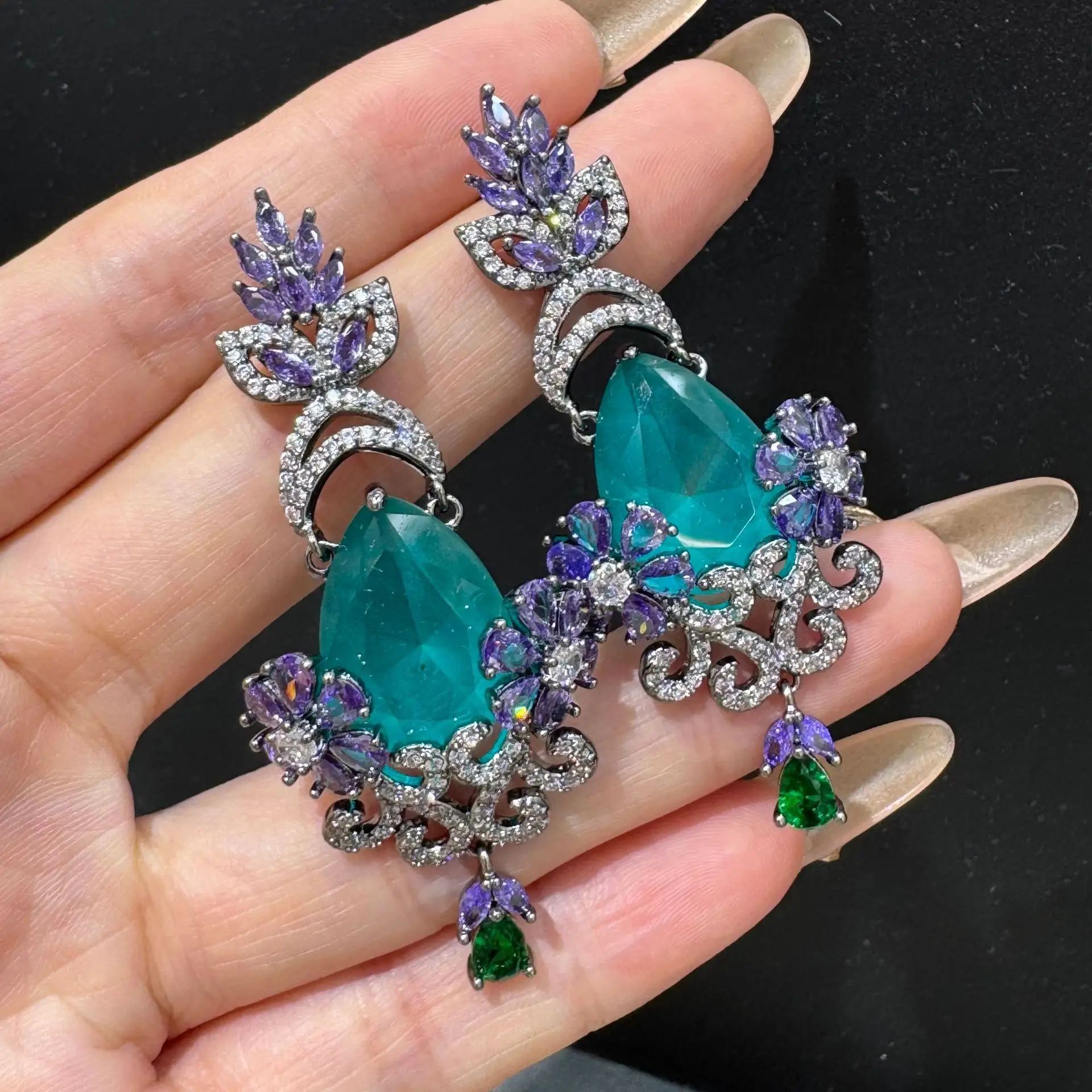 luxury-earrings-blue-cyan-red-water-drop-pendant-vintage-dangling-earrings-for-women-zirconia-jewelry-dinner-party-gift