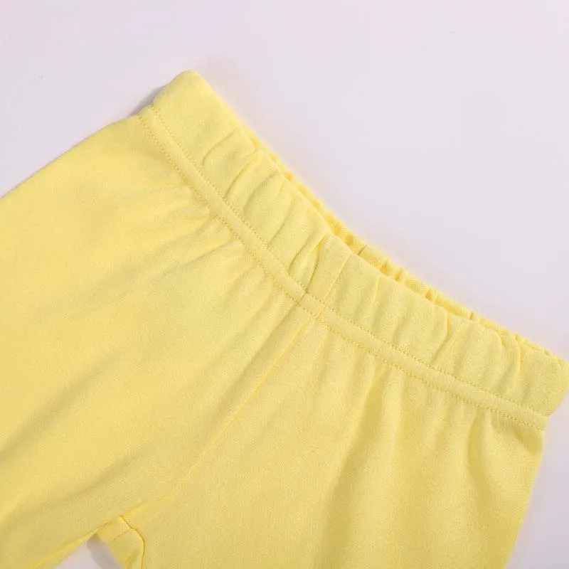 Newborn Baby Footed Pants 100% Cotton Elastic Waist Solid Color Spring Autumn Infant Footie Leggings 0-12 Months