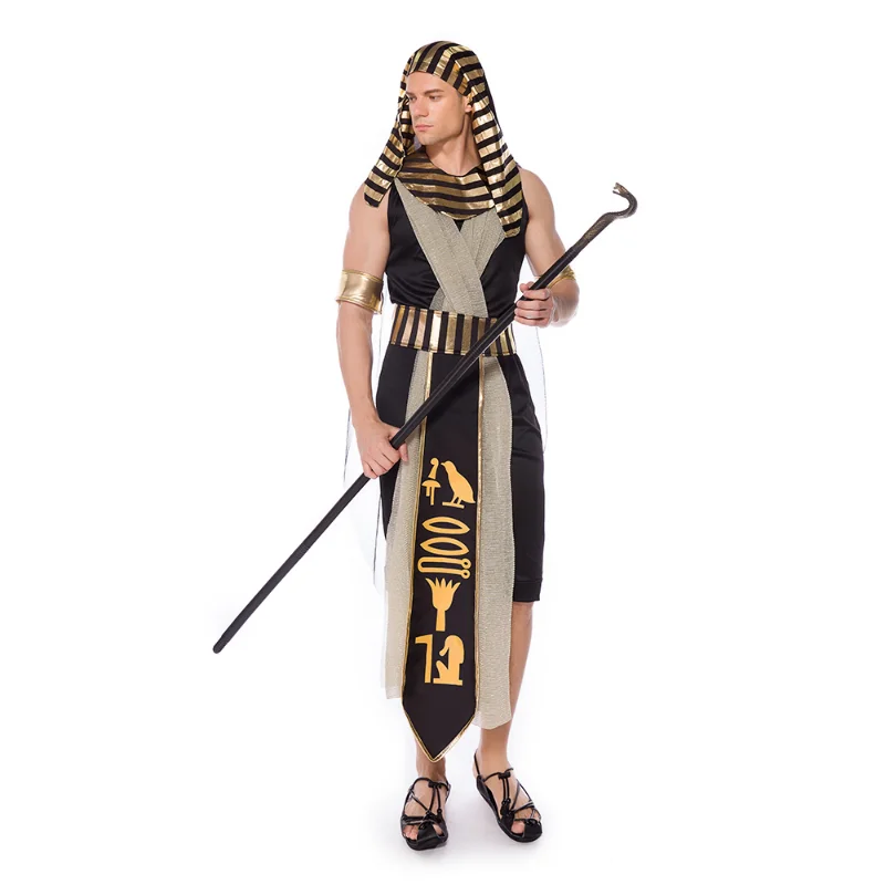 Geweldige Egyptische Farao Rollenspel Kostuums Volwassen Mannen Halloween Traditionele Egypte Cosplay Fancy Party Dress Outfit