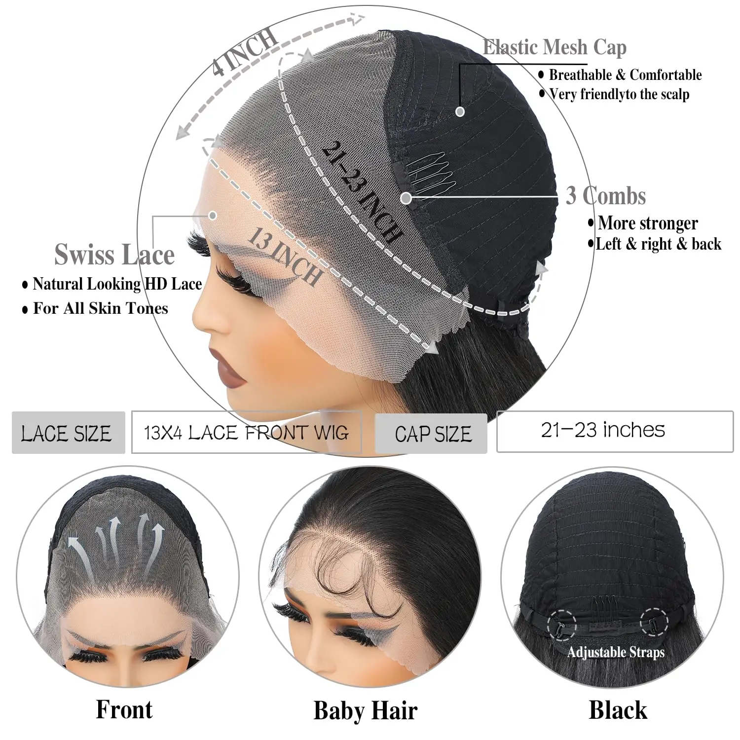 30인치 본 스트레이트 13x4 13x6 HD 투명 레이스 프론트 가발 인모 브라질리언 프리 플러킹 레이스 프론탈 가발 (여성용)