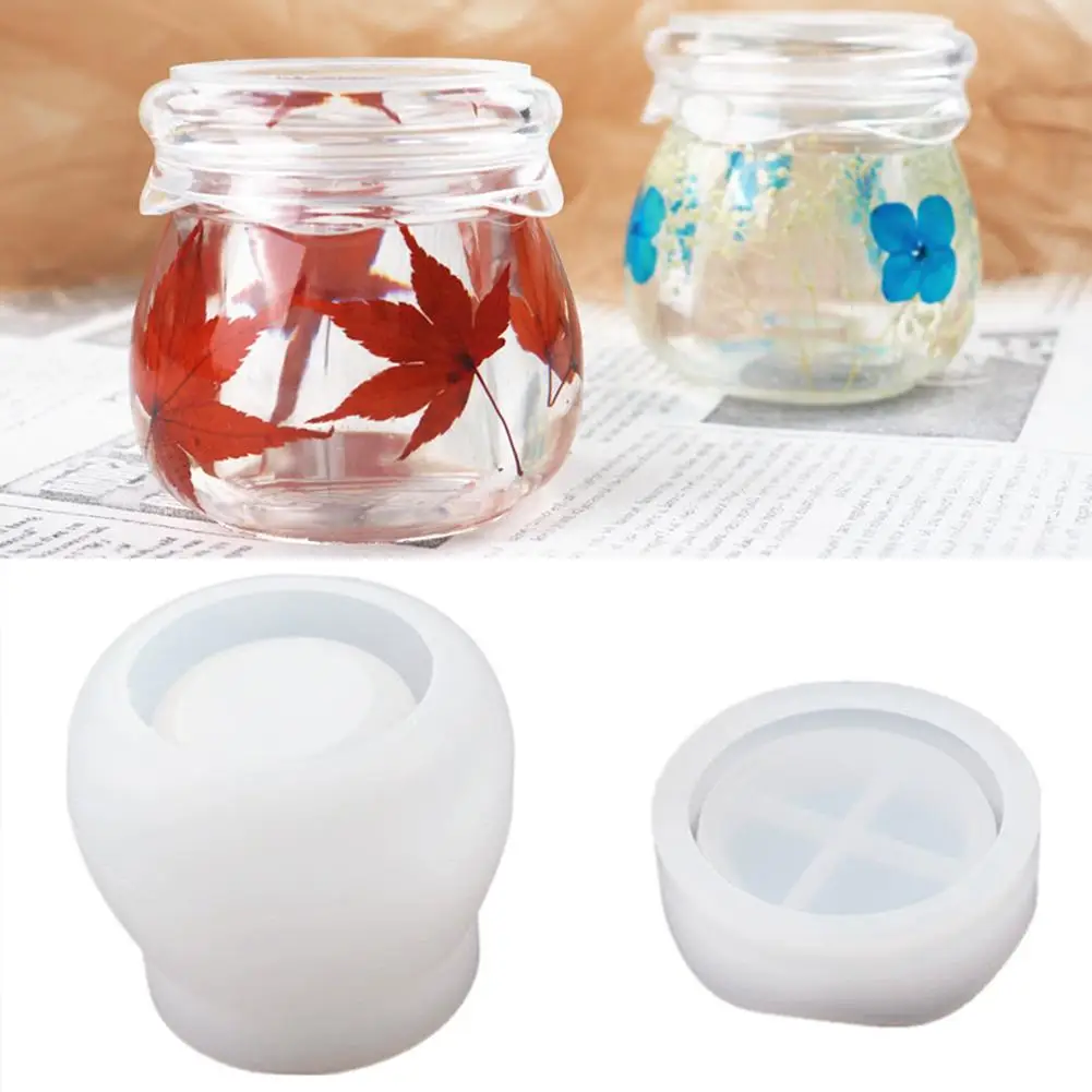 Diy Pudding Cup Silicone Mold With Lid Food Grade Epoxy Pot Gift Jewelry Kitchen Casting White Craft Resin Home Storage S9g6