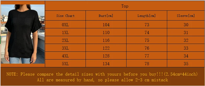 Picture 7: Women's plus size perforated knitted short sleeved shirt, elegant and fashionable women's T-shirt for spring and summer