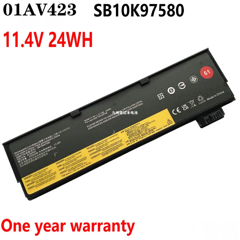 

11.4V 24WH Brand New SB10K97580 01AV423 Battery For Lenovo ThinkPad P51S T470 T480 T570 T580 P52S 61 Laptop