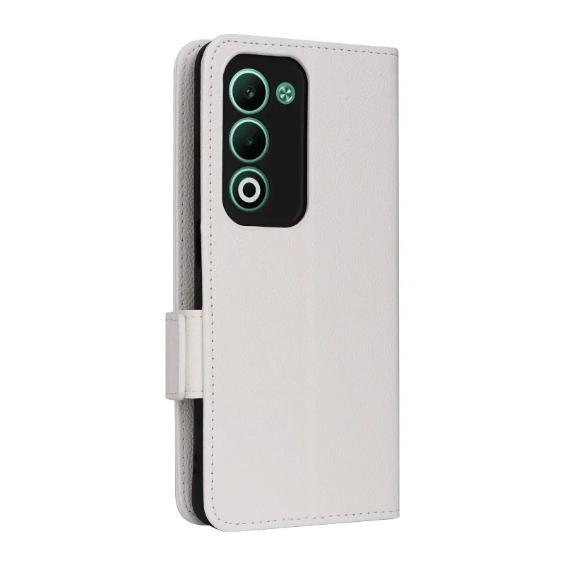 For  OPPO A5/A5M 5G 2025 CPH2735 luxury smooth side buckle wallet magnetic case mobile phone litchi pattern flip protective case - náhled 4