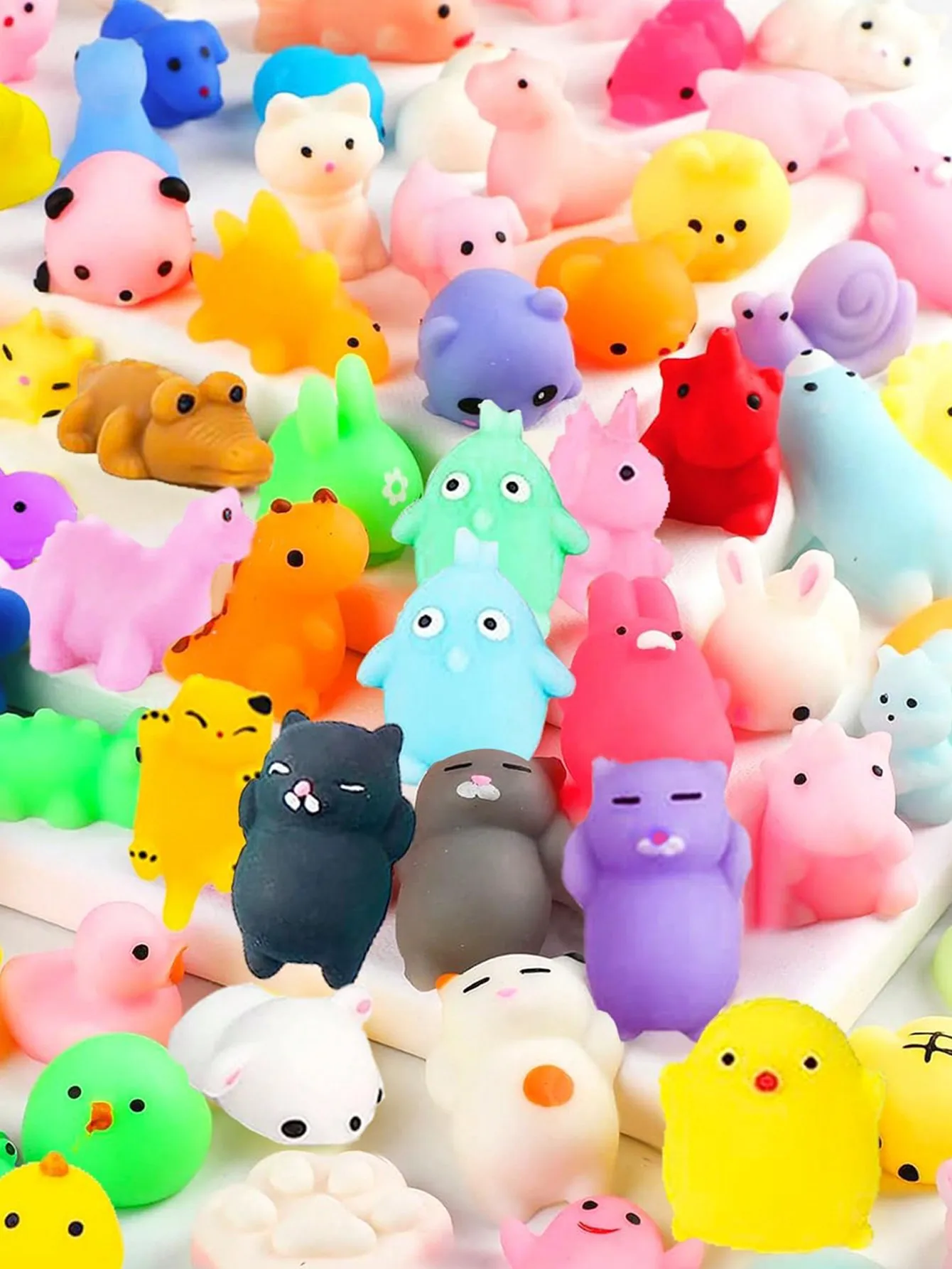 10/20/30/50 Uds Mochi Squishies Kawaii juguetes blandos de dibujos animados para niños alivio del estrés bola exprimir fiesta favores juguetes regalos de cumpleaños
