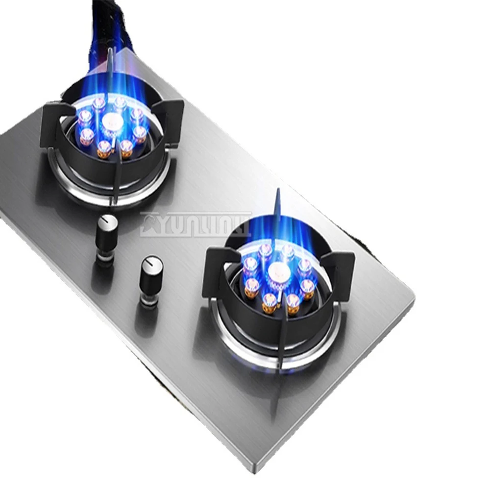 Energy Saving Gas Stove Embedded Double Stove Household Catering Equipment Tempered Glass Gas Stove