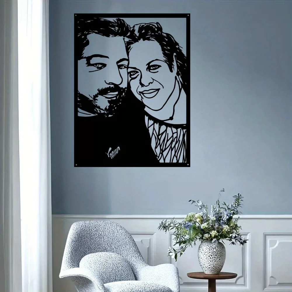 1pc Personalized Custom Framed Metal Photo Portrait, Elegant Wall Art Home Decor Gift (Only For Decoration)