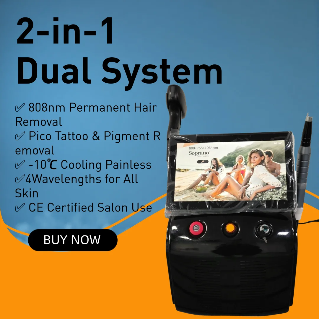 Professional 4 Waves Portable 5000w Soprano Diode Ice Titanium Laser Body Hair Removal Machine 808nm 755 940 1064NM Device