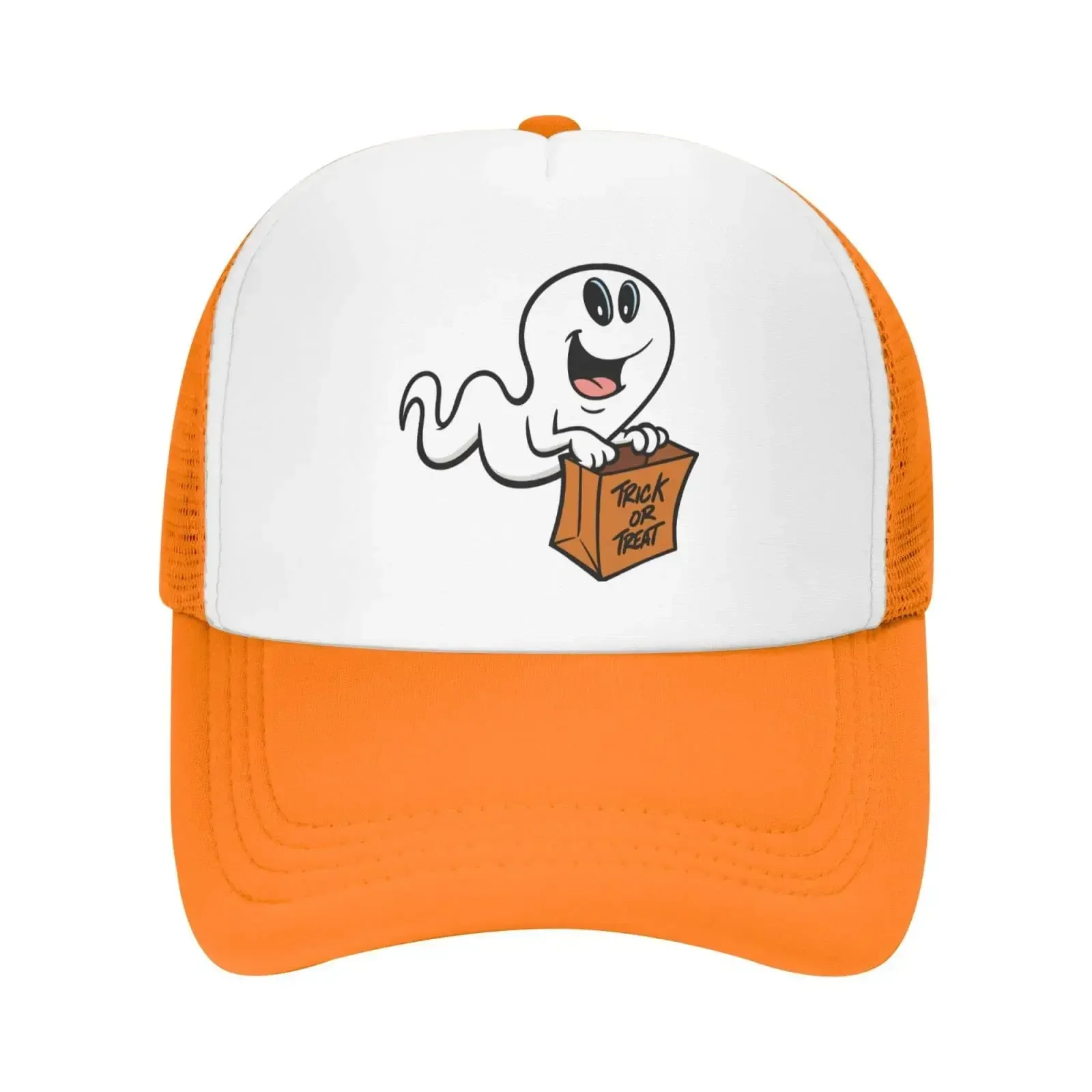 New Mesh Dad Hat Adjustable Washed Trick or Treat Ghost Baseball  Cap Funny Distressed Ball Trucker  for Women Men Unisex