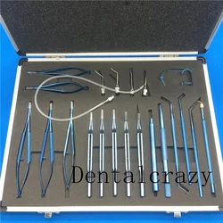 21pcs Ophthalmic Cataract & Intraocular Set Surgical Instrument Eye Micro Surgery Tools